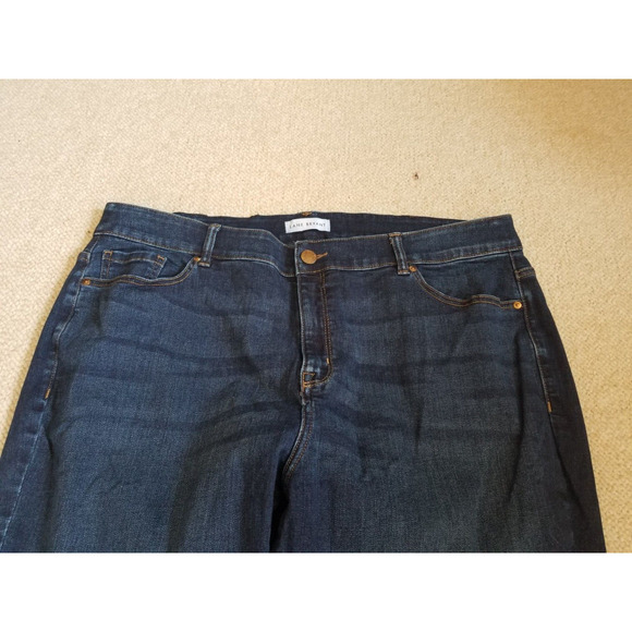 Womens Jeans-LANE BRYANT-blue stretch denim "High-Rise Skinny; Curvy Fit"-24 - Picture 2 of 4